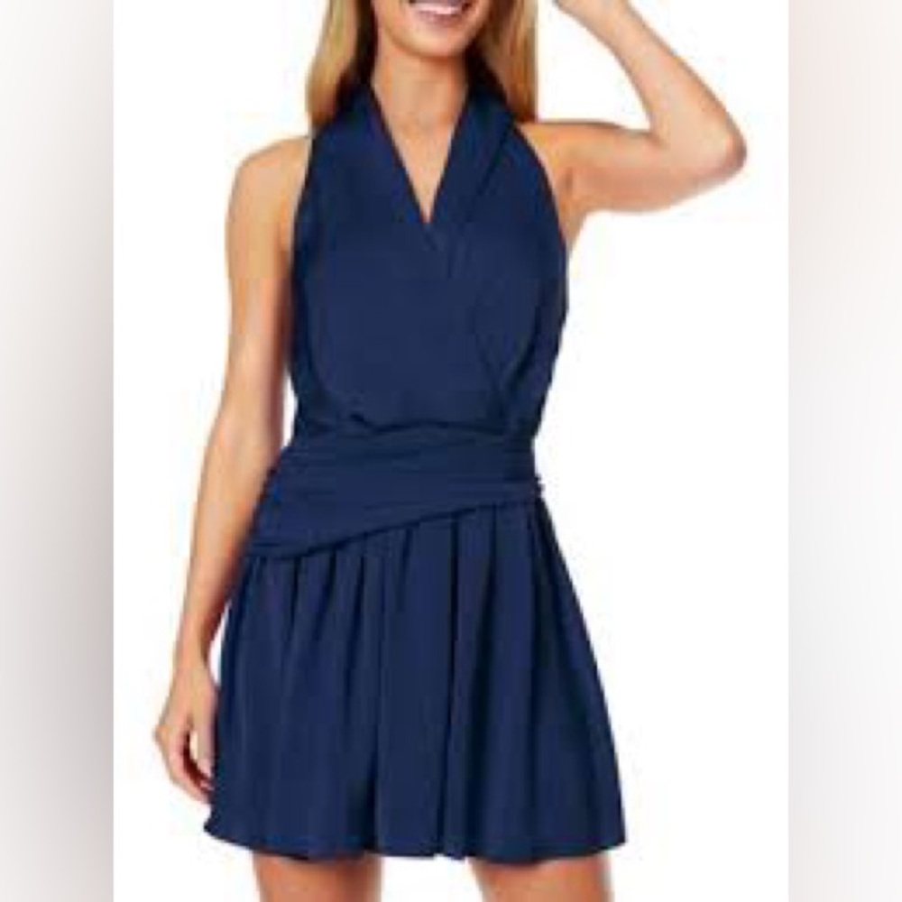 Ramy Brook Shellie Navy Sleeveless Dress